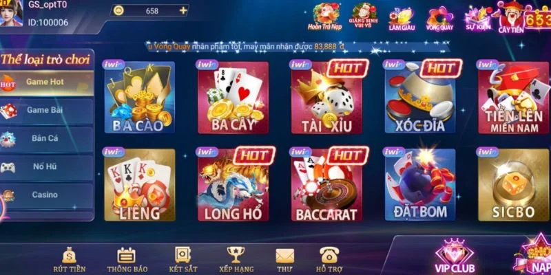 Top game bài đổi thưởng tại Iwin